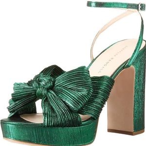 Loeffler Randall Natalia Bow Platform in Emerald